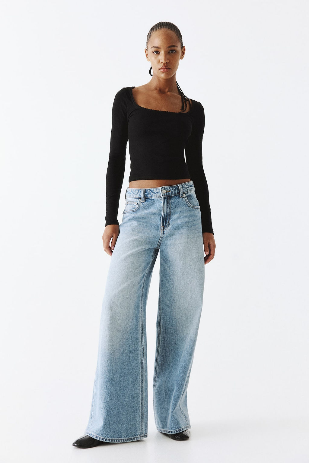 Top de algodon con ribete de picot - H&m фото 2