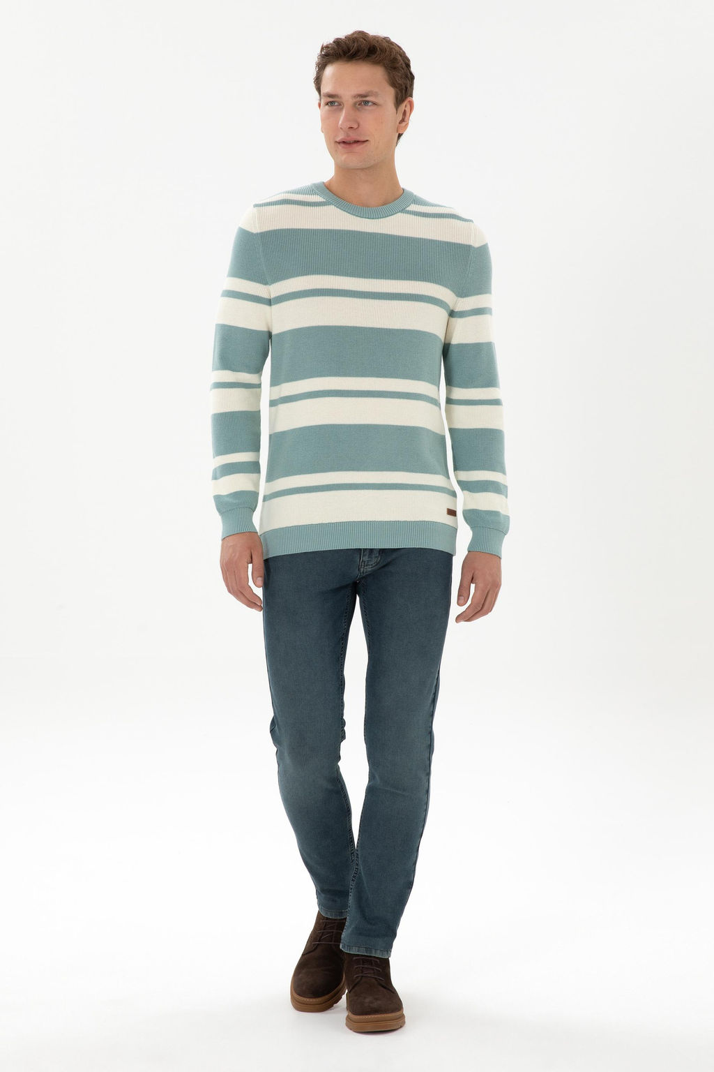 Erkek Regular Fit Bisiklet Yaka Mint Kazak - U.s. polo assn фото 4