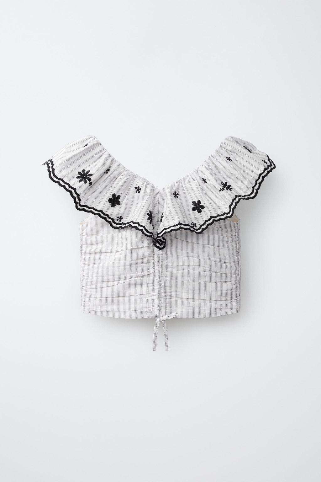 TOP RAYAS BORDADOS / Negro / Crudo - Zara фото 2