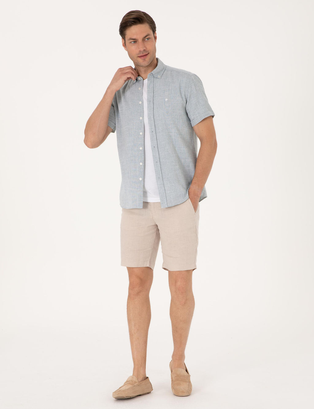 Ye_il Regular Fit K_sa Kollu G_mlek - Pierre cardin фото 4