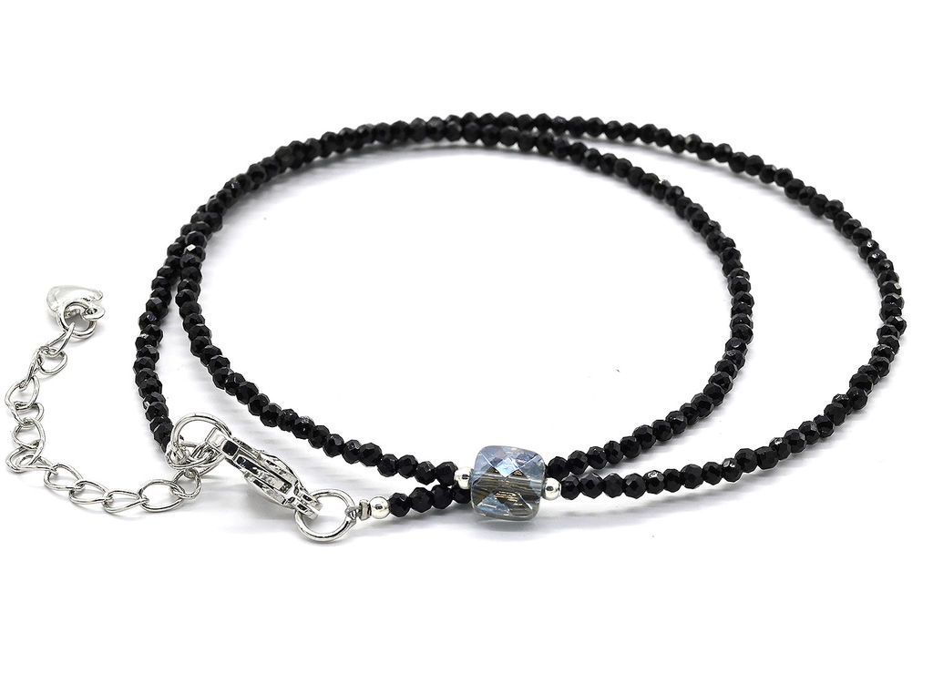 Чокер из шпинели шарик граненый 2мм с подвеской из циркона, 38см Радуга камня  фото 8