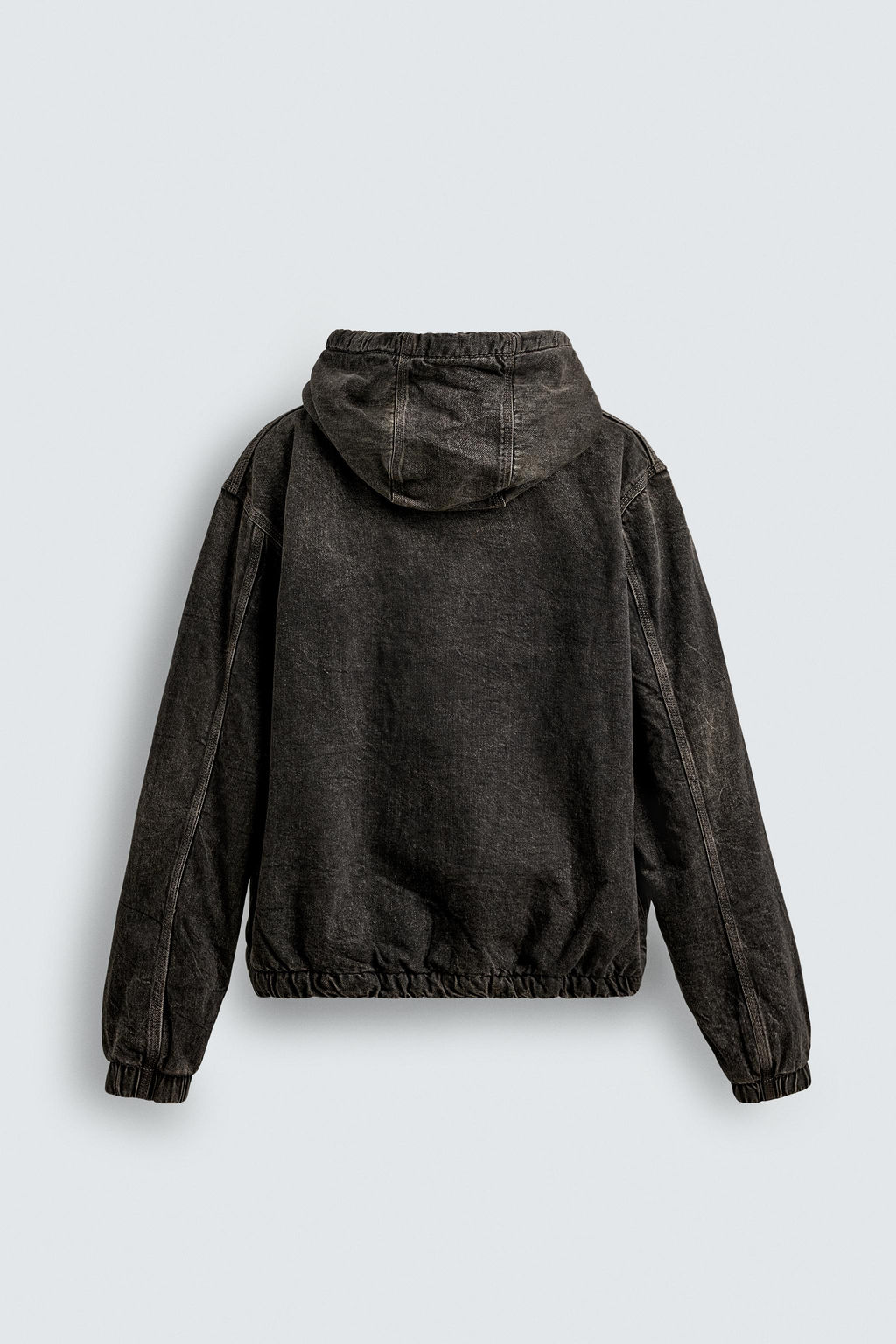 DENIM JACKET WITH FAUX SHEARLING HOODIE - Zara фото 8
