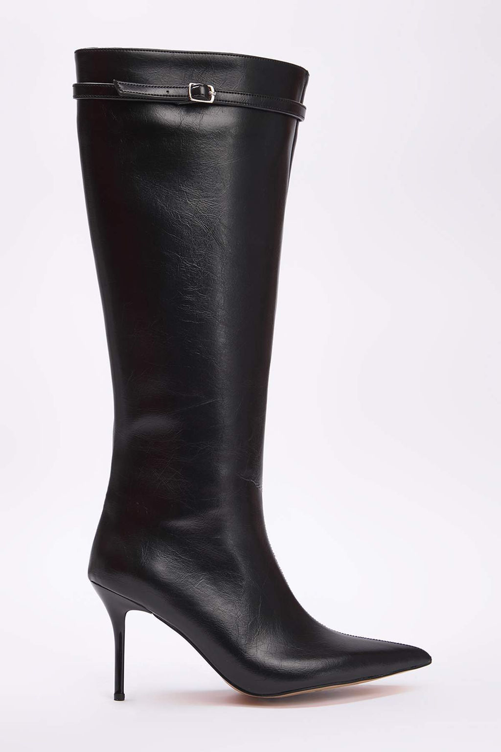 Siyah Kemer Detayl? Ince Topuklu Kad?n cizme TAKAW26CZ00036
