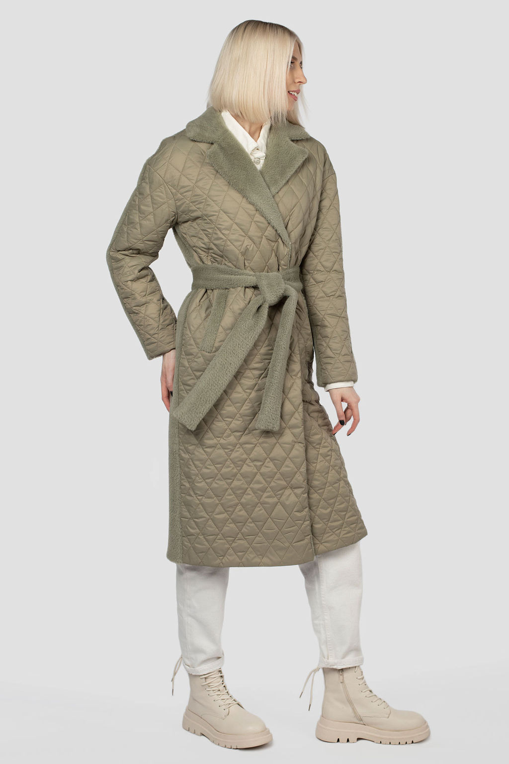 Пальто женское демисезонное (пояс) - El podio фото 3