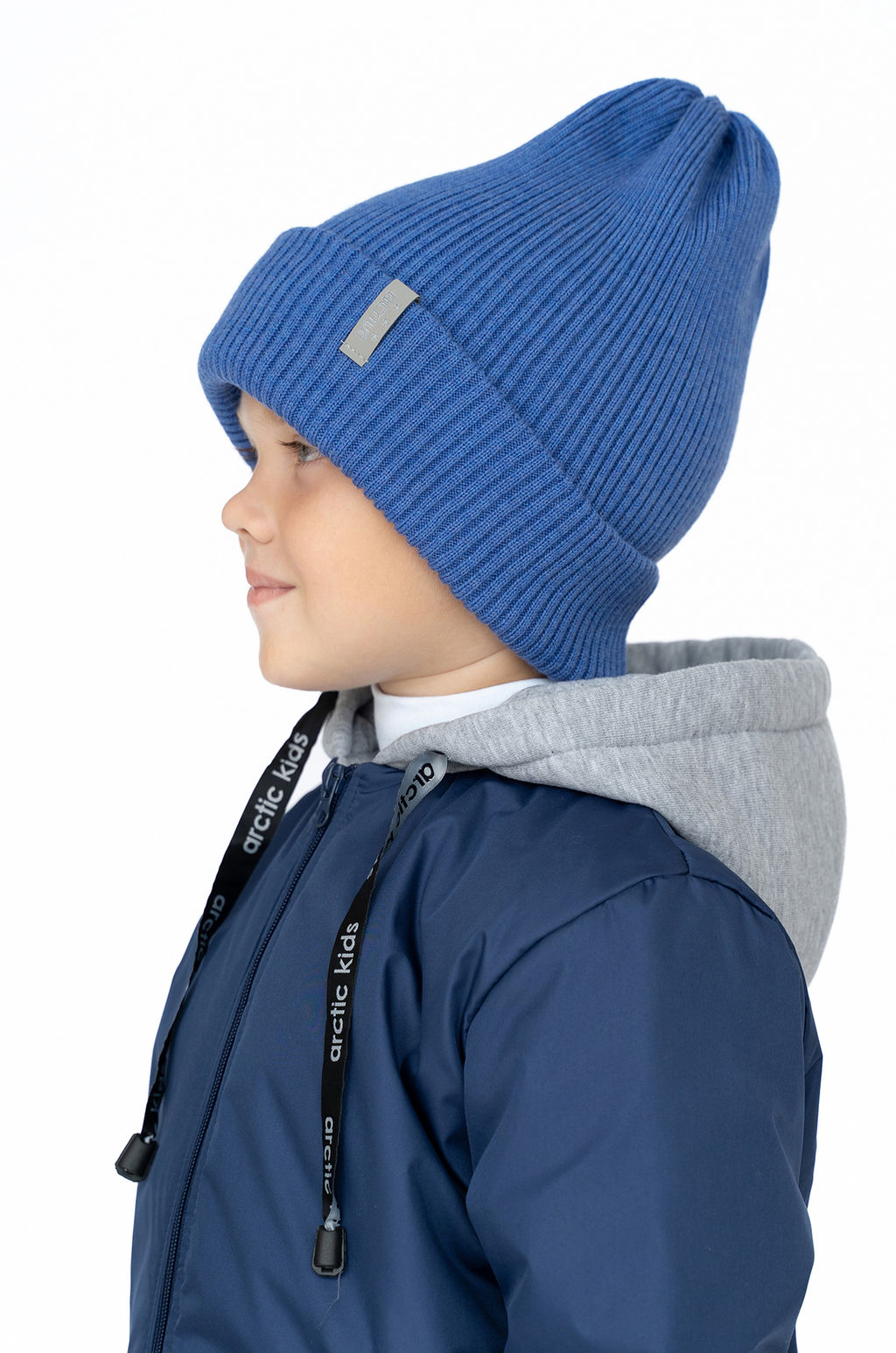 Шапка вязаная кобальт