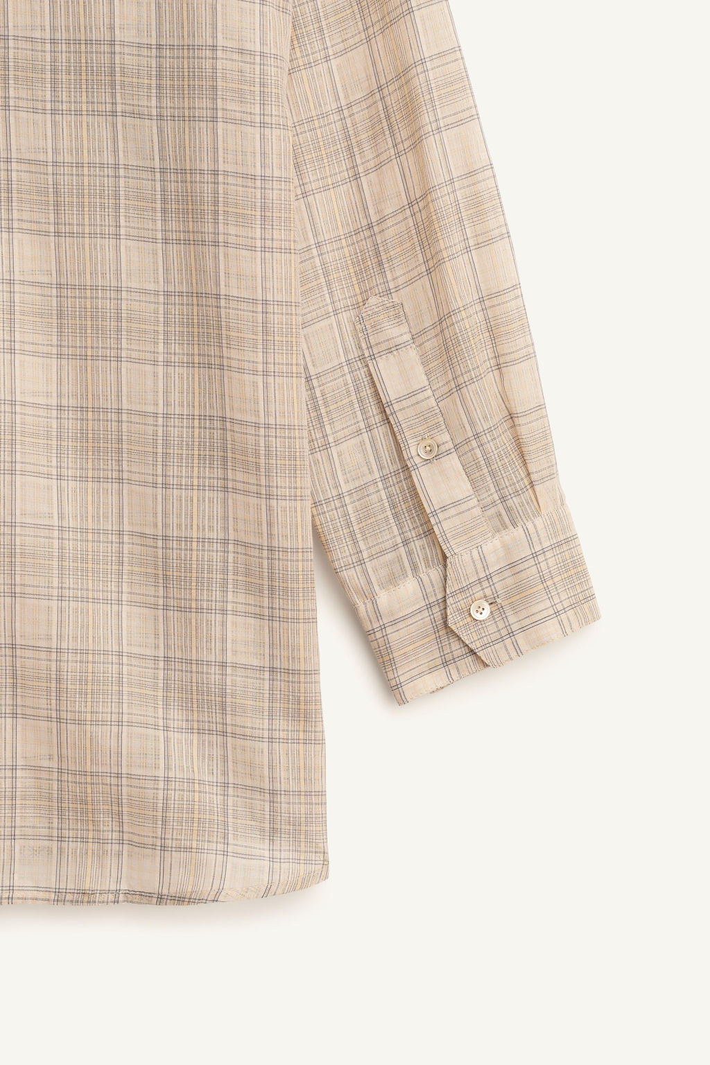 LNG SLV CHCK SHRT / Beige - Zara фото 9