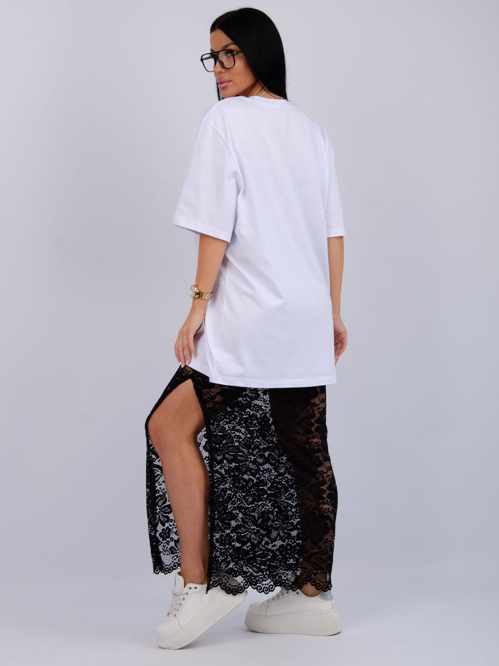 Костюм Монохром 2 чёрный, трикотаж - Малина фото 48