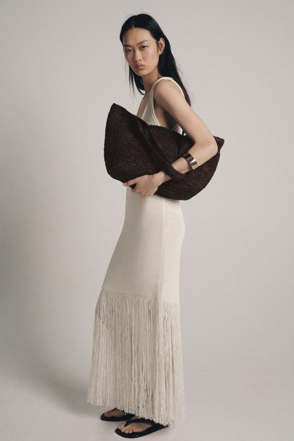 VESTIDO PUNTO FLECOS / Crudo - Zara фото 2