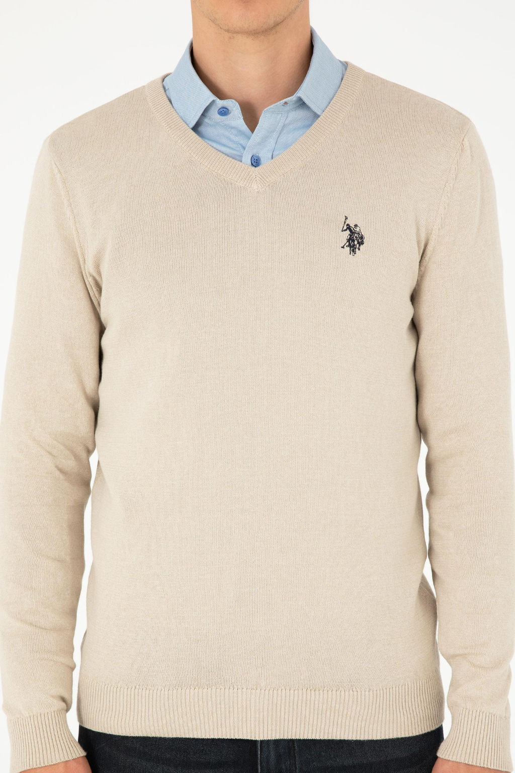 Мужской базовый свитер из каменного меланжа - U.s. polo assn фото 6