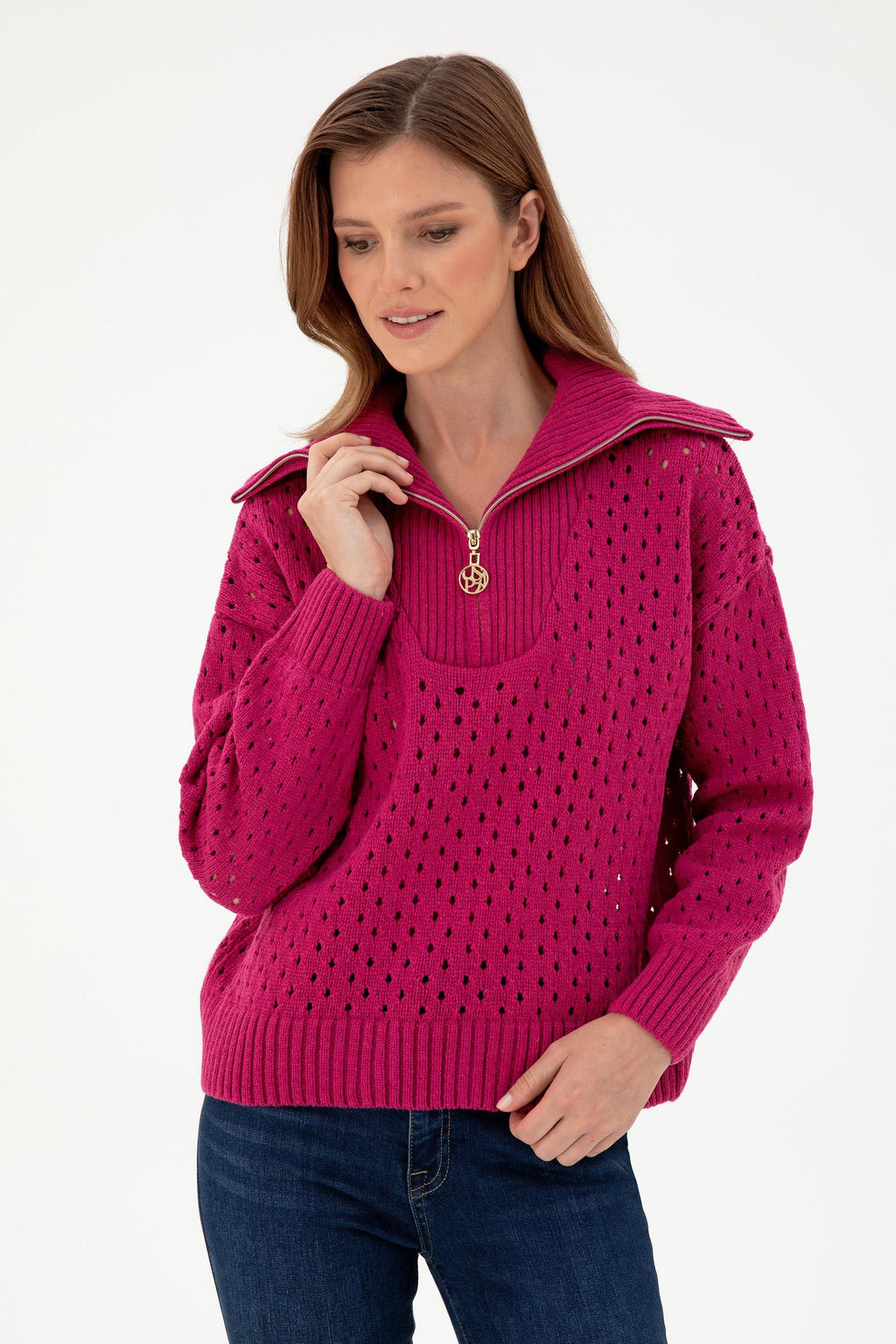 Женский свитер цвета фуксии Неожиданная скидка в корзине - U.s. polo assn фото 3
