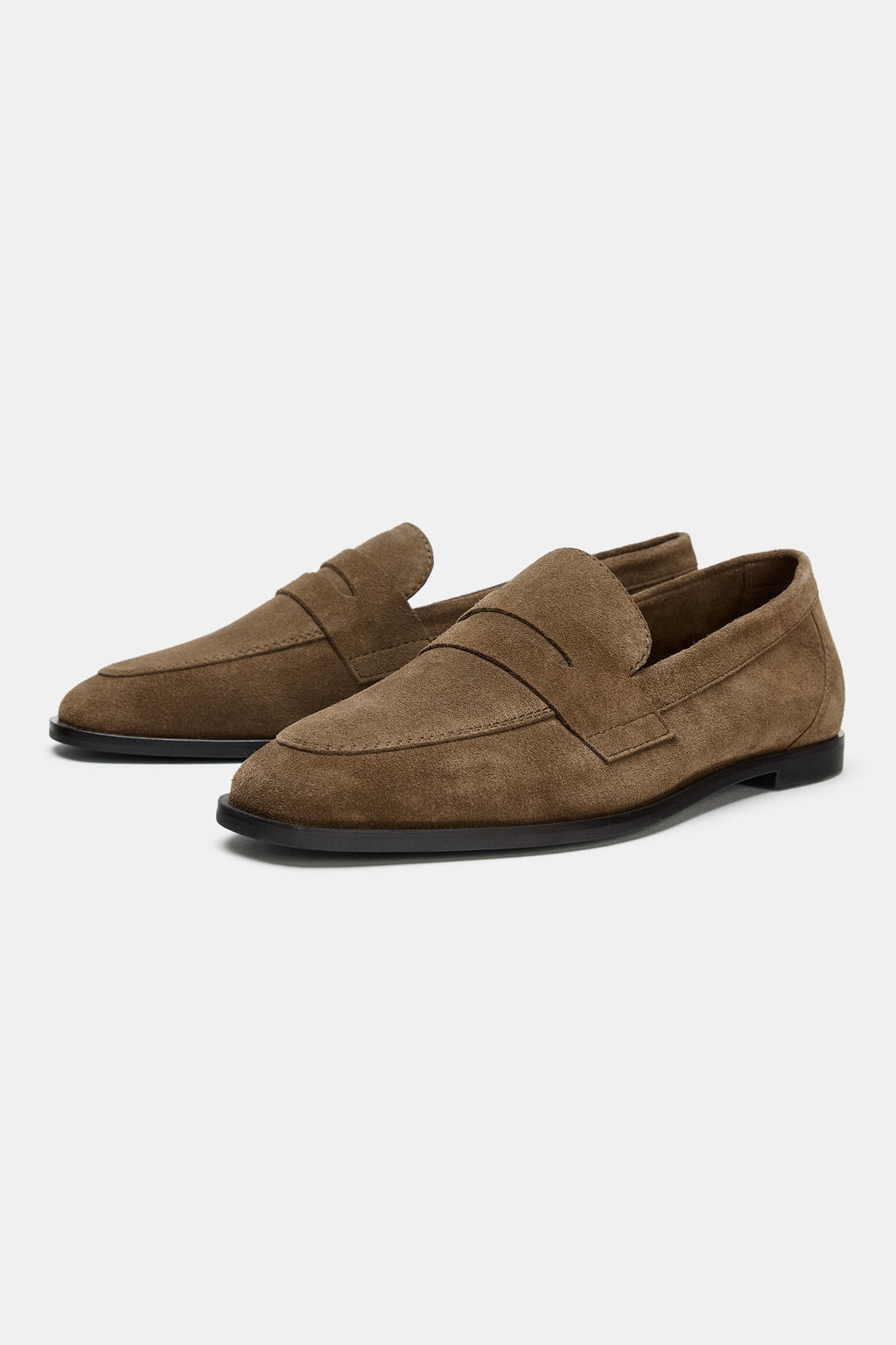 FLAT SPLIT SUEDE LOAFERS - Zara фото 3