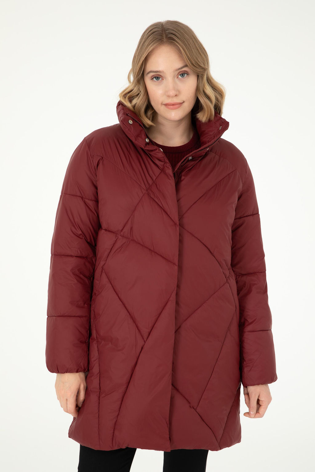 Женское бордовое пальто Неожиданная скидка в корзине - U.s. polo assn фото 3