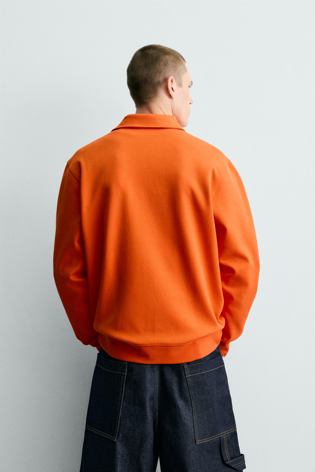SUDADERA POLO INTERLOCK CREMALLERA / Naranja - Zara фото 3