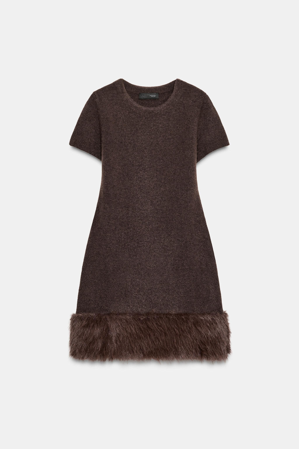 KNIT DRESS WITH FAUX FUR DETAIL - Zara фото 6