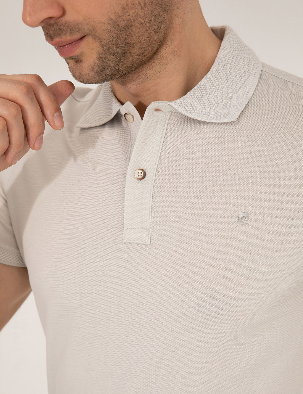 A__k Gri Slim Fit %100 Pamuk Polo Yaka Merserize Ti__rt
