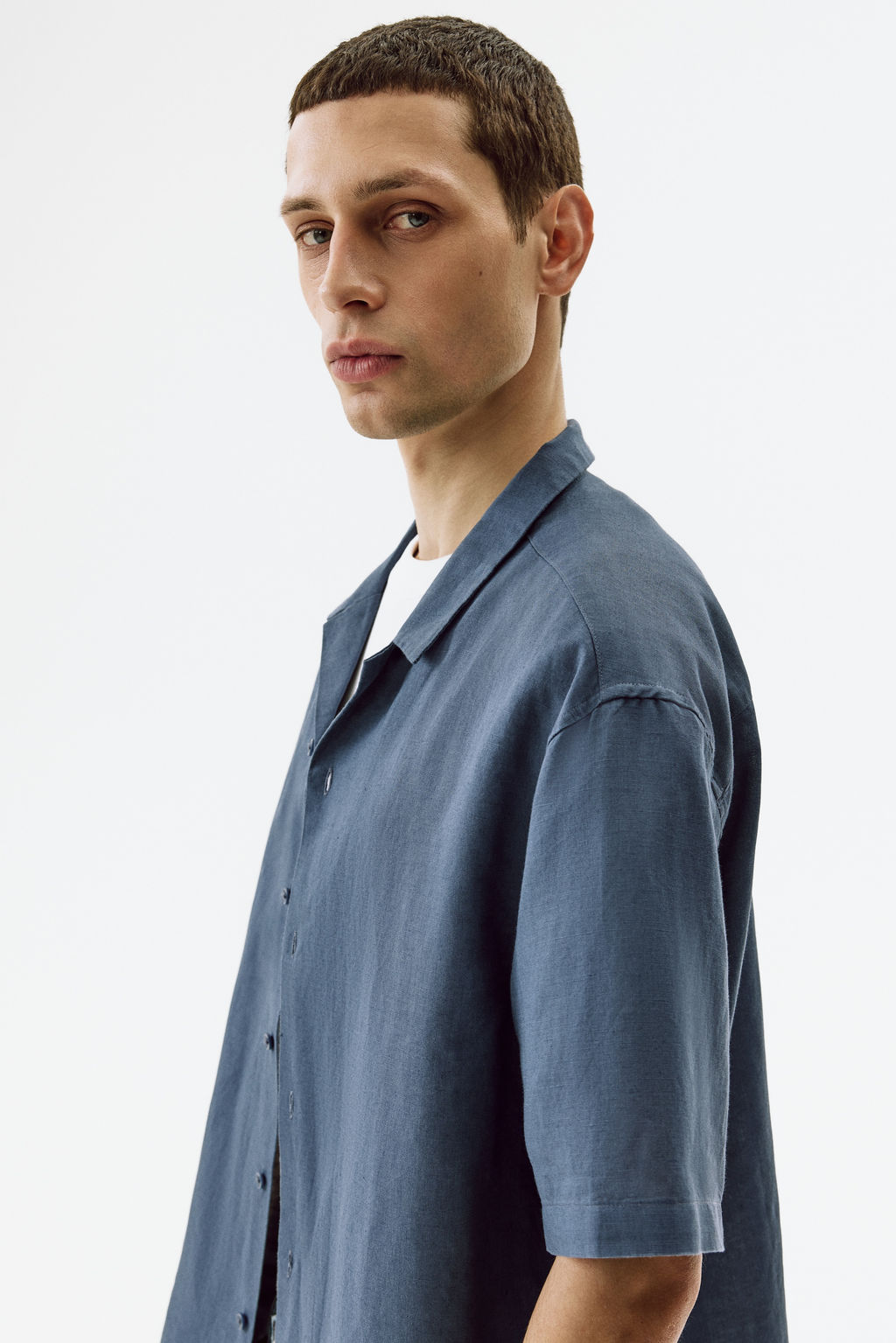 Camisa resort en mezcla de lino Relaxed Fit - H&m фото 9