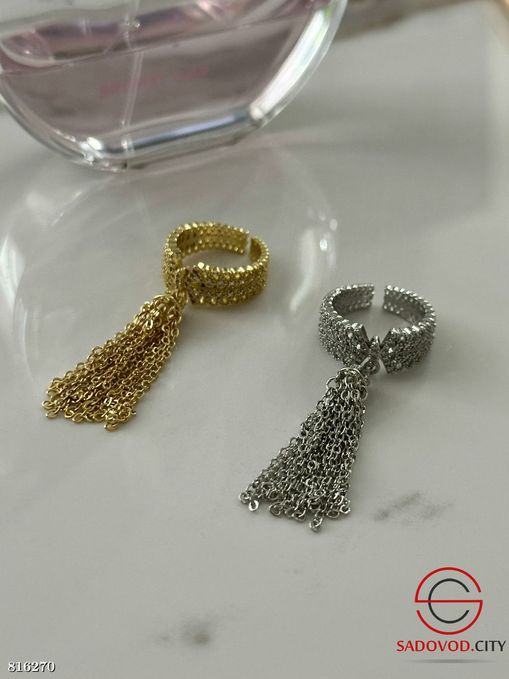 Кольцо с подвесными цепочками - Bruno фото 3