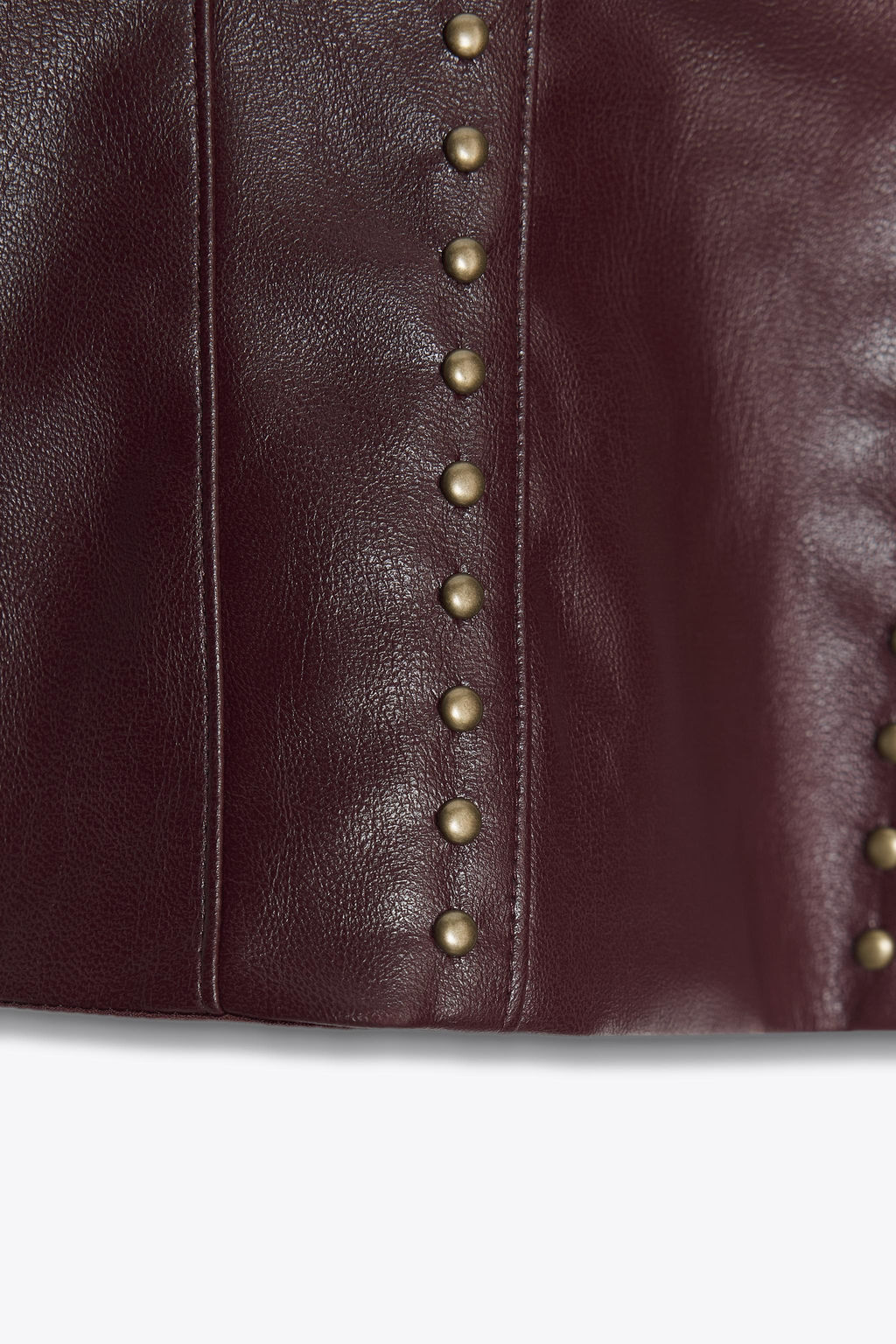 STUDDED FAUX LEATHER BANDEAU TOP - Zara фото 9