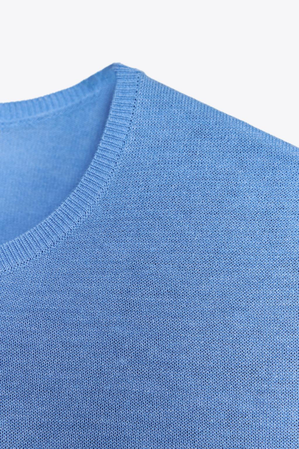 PLAIN KNIT TOP WITH SHORT SLEEVES - Zara фото 9