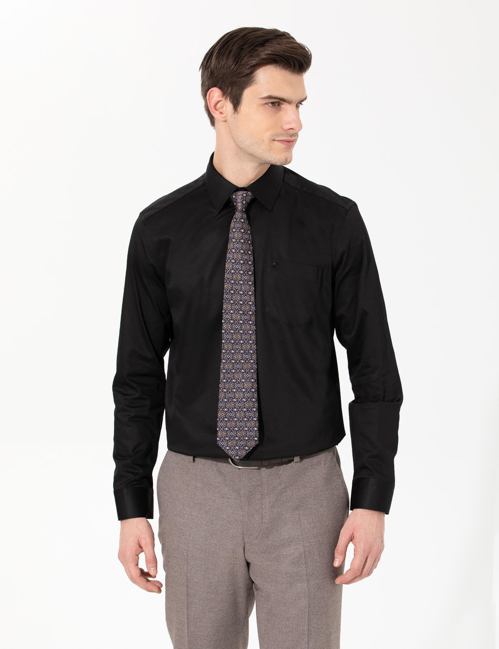 Siyah Regular Fit Uzun Kollu Klasik G_mlek - Pierre cardin фото 2