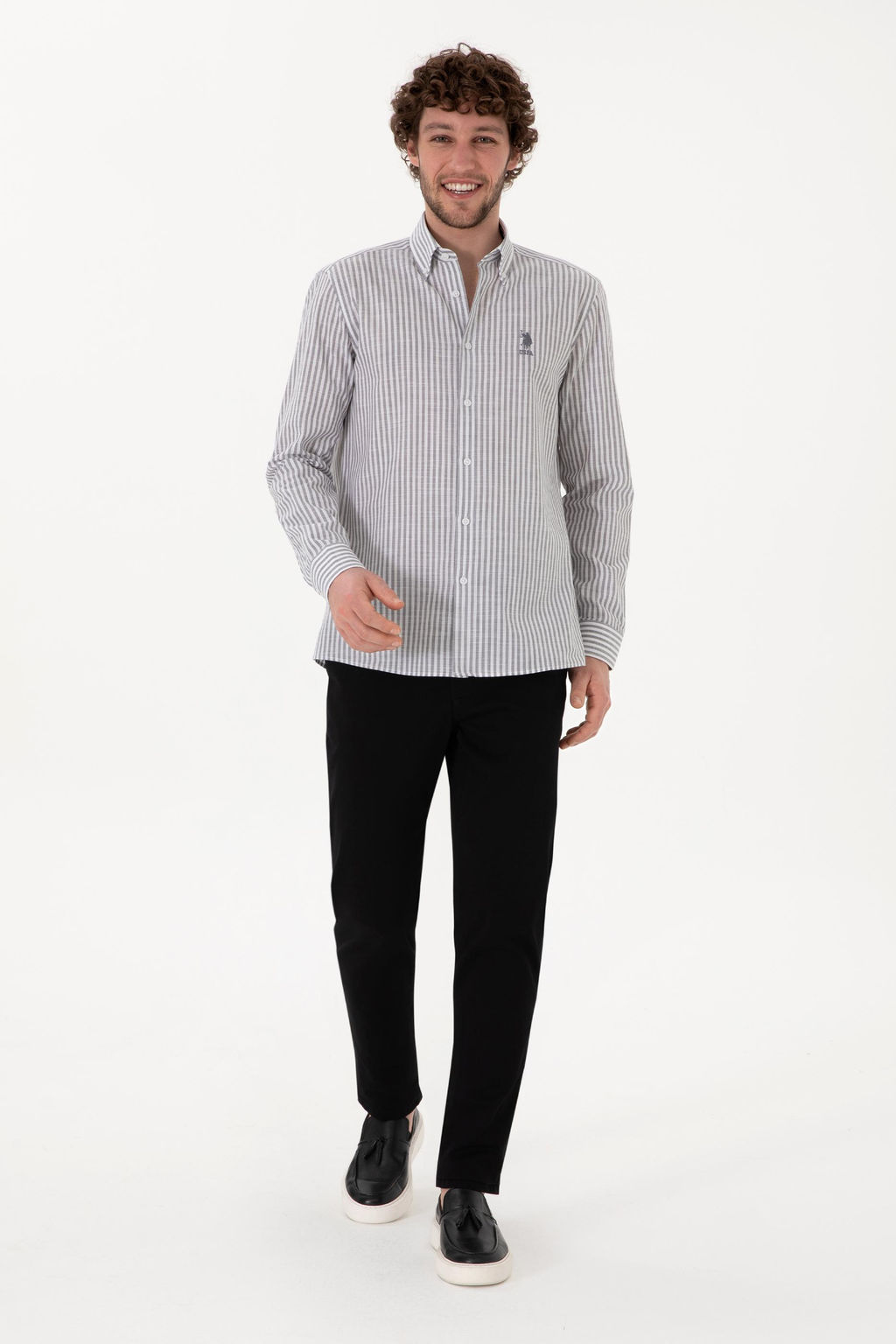 Erkek Siyah Slim Fit Kanvas Pantolon