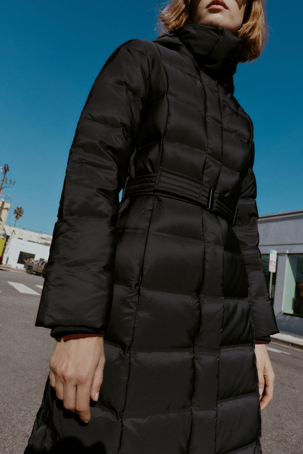 HOODED BELTED WATER-REPELLENT WINDPROOF DOWN PUFFER JACKET - Zara фото 17