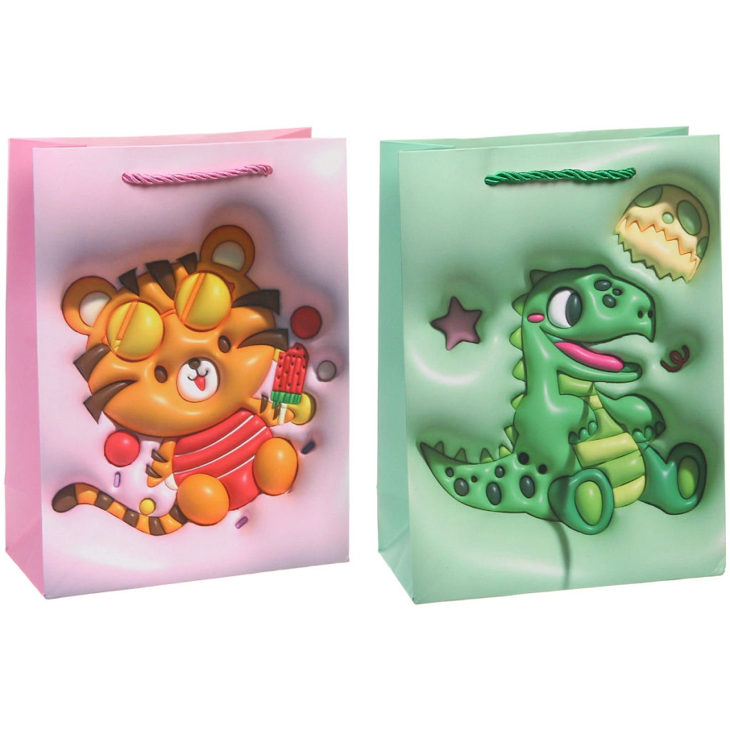 Пакет подарочный "Зоопарк" 18*24*8.5 см, микс
