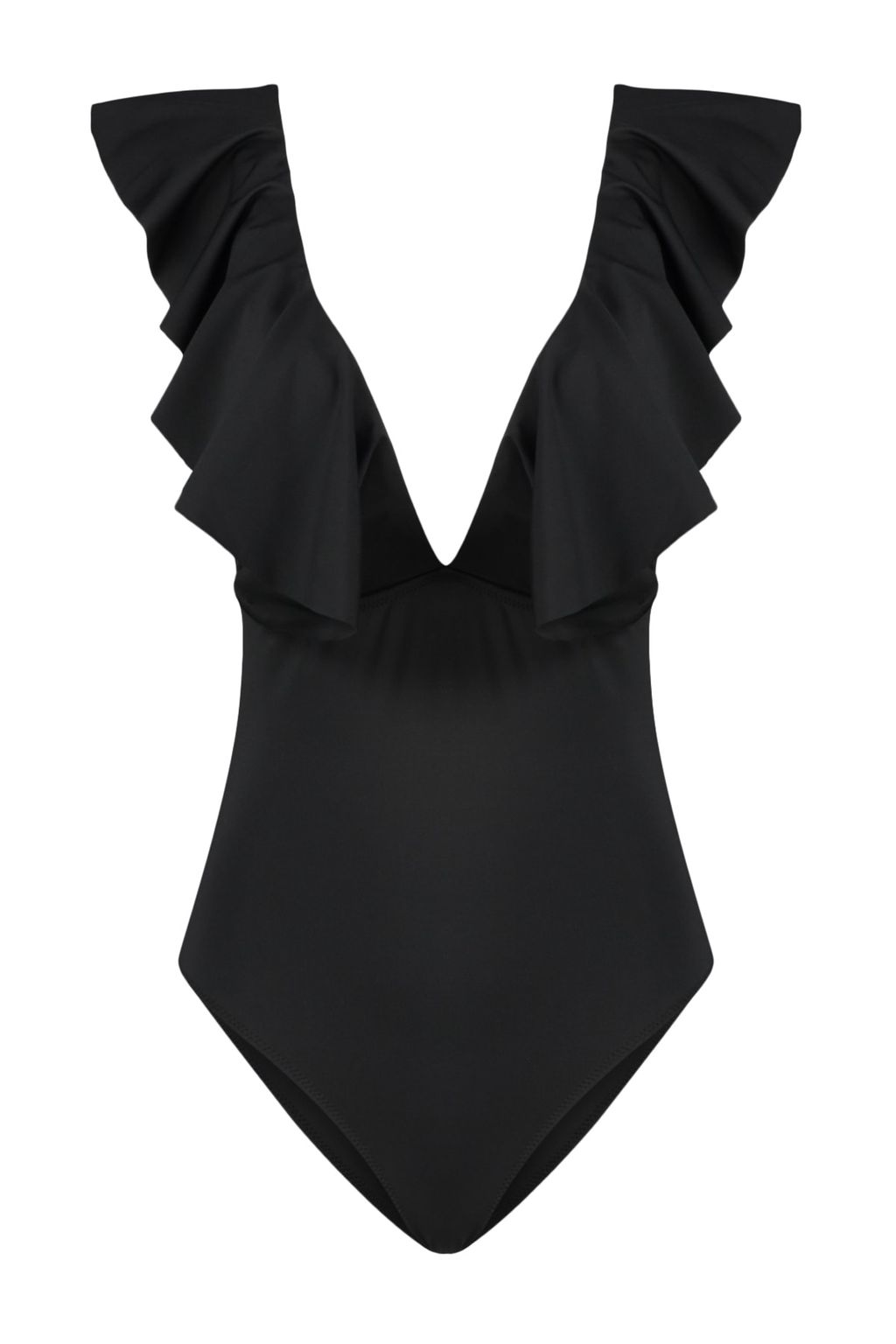 Siyah Derin Dekolteli Volanl? Normal Paca Mayo TBESS23MA00279