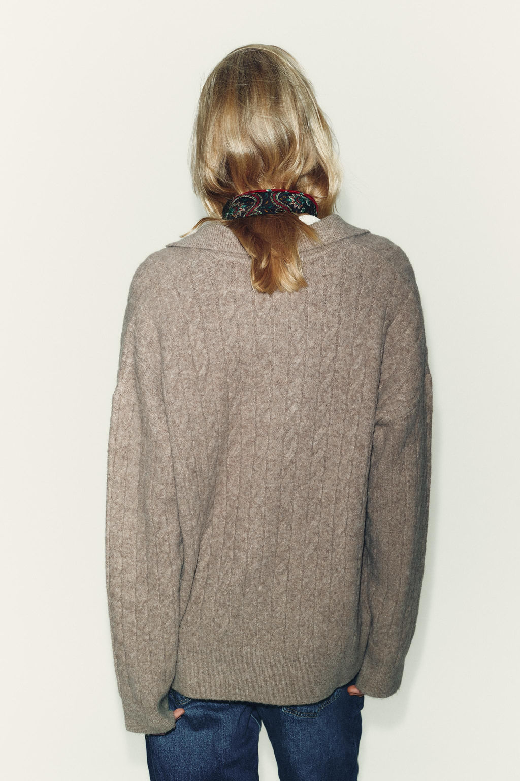 CABLE-KNIT POLO SWEATER - Zara фото 5
