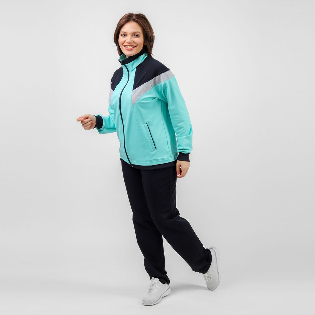 RODOS Спортивный костюм женский весна/лето М-172/1 Ментол/Синий  фото 2