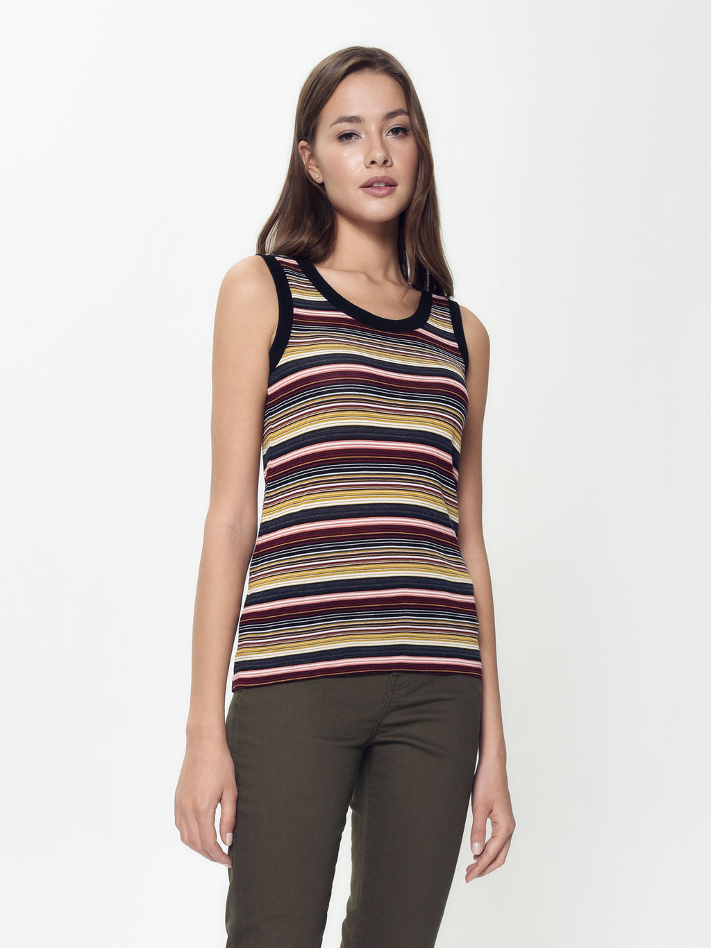 CONTE Топ в полоску с эластичными манжетами LD 921 black stripes