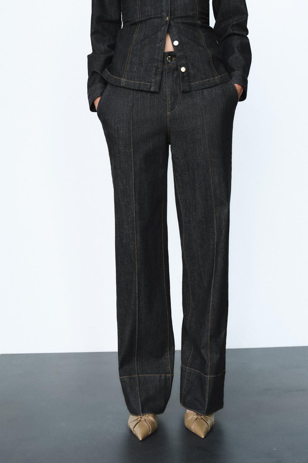 BOOTCUT PINTUCK TROUSERS - Zara фото 4
