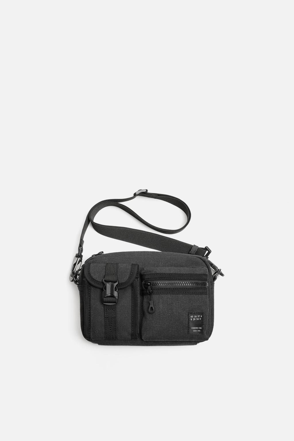 FABRIC CROSSBODY BAG WITH POCKETS