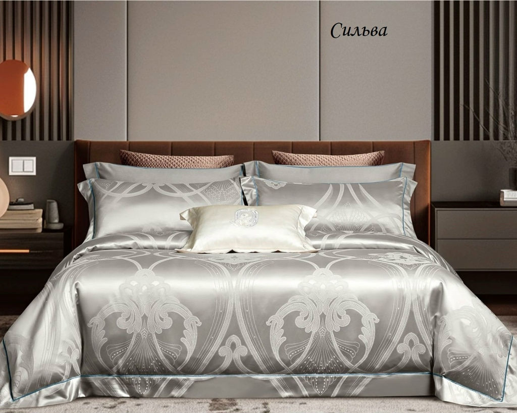 Комплект постельного белья Сильва, САТИН-ЖАККАРД семейный