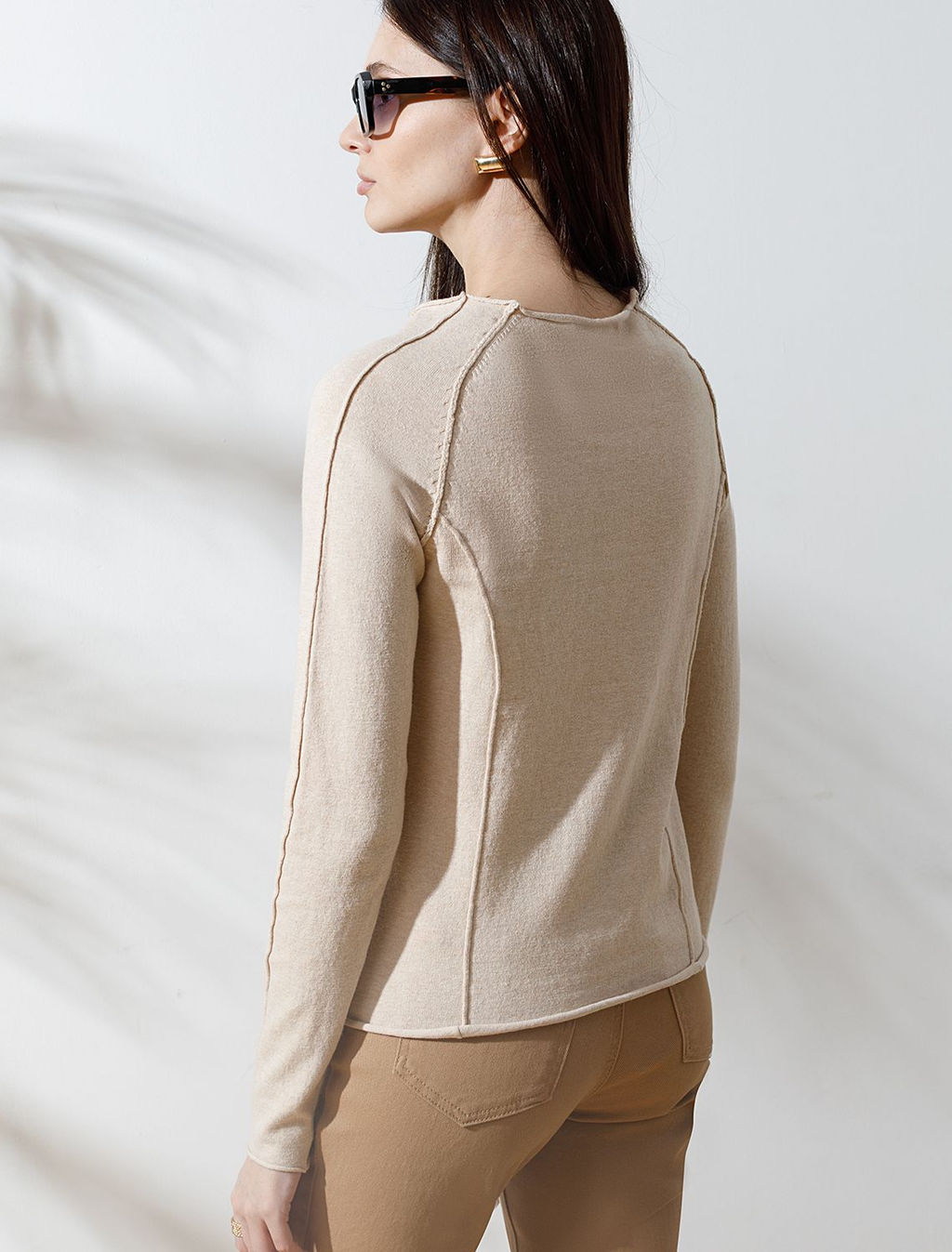 Джемпер тонкой вязки из хлопка с нейлоном