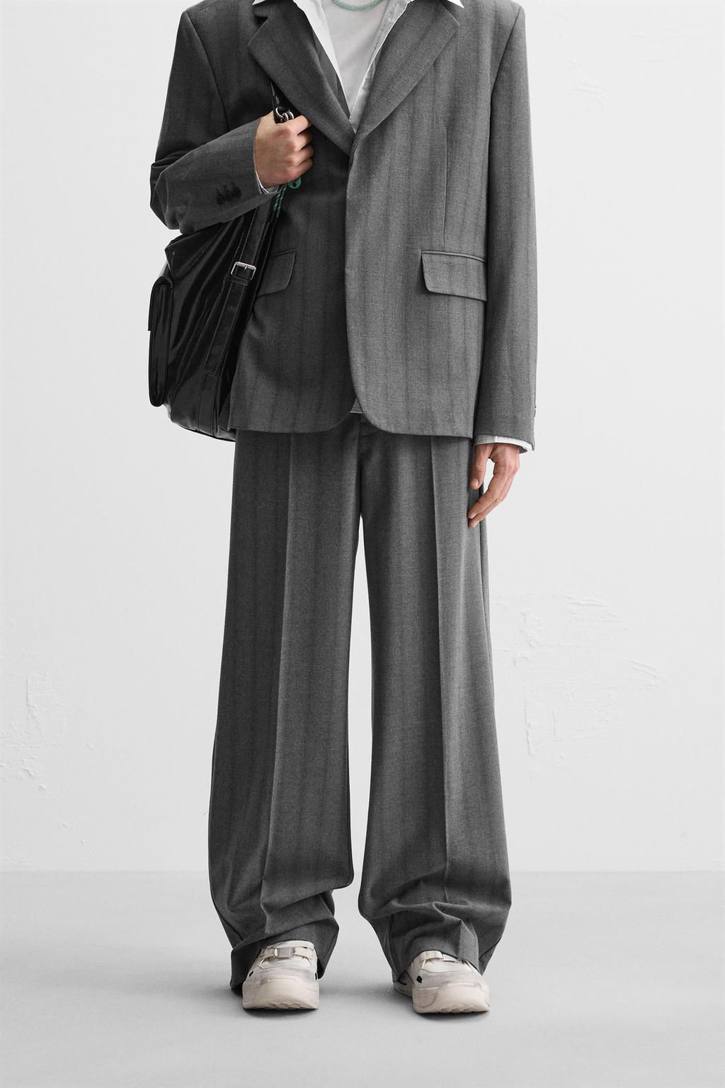 WIDE-FIT PLEATED TROUSERS - Zara фото 2
