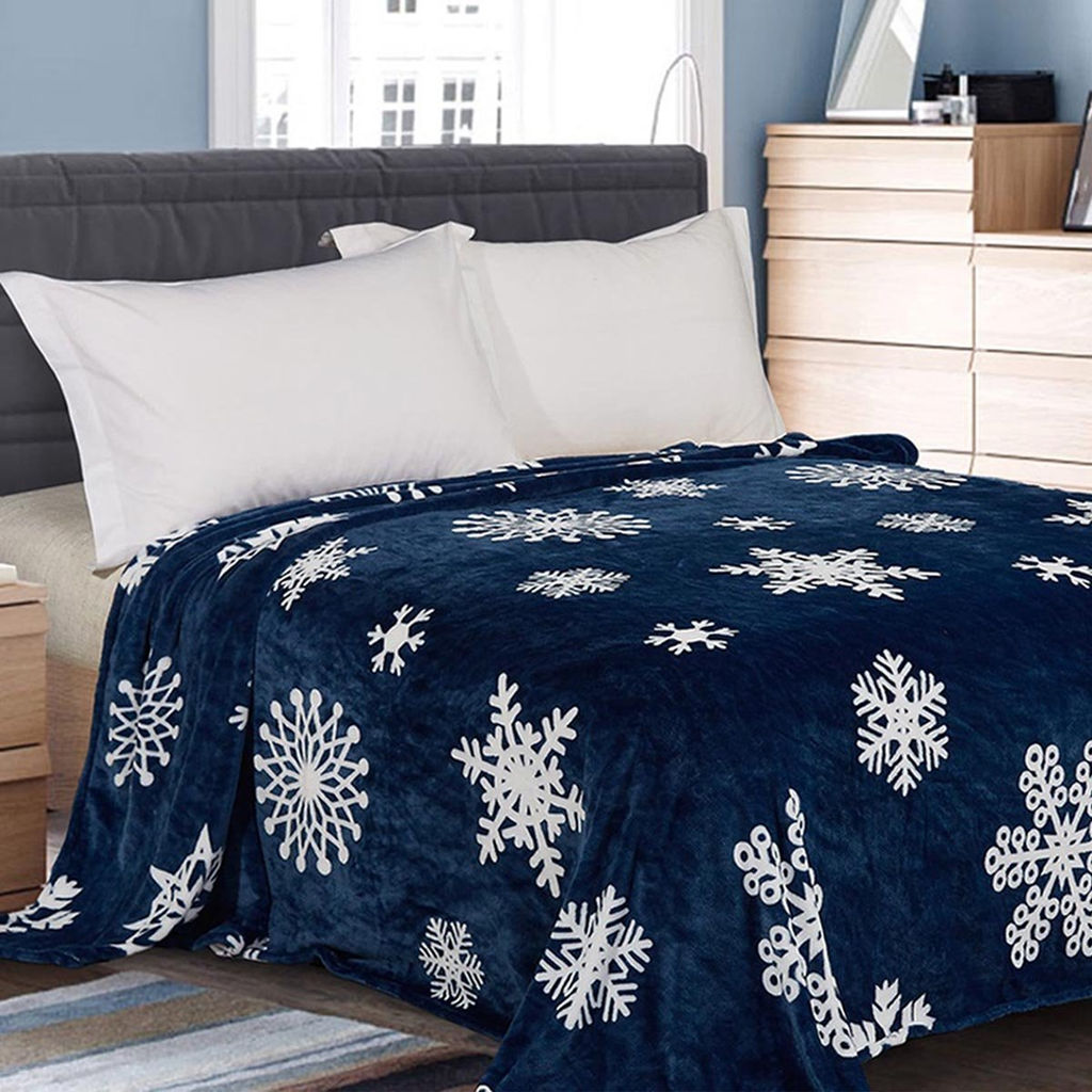 Плед Велсофт набивной - Снежинка 220х200