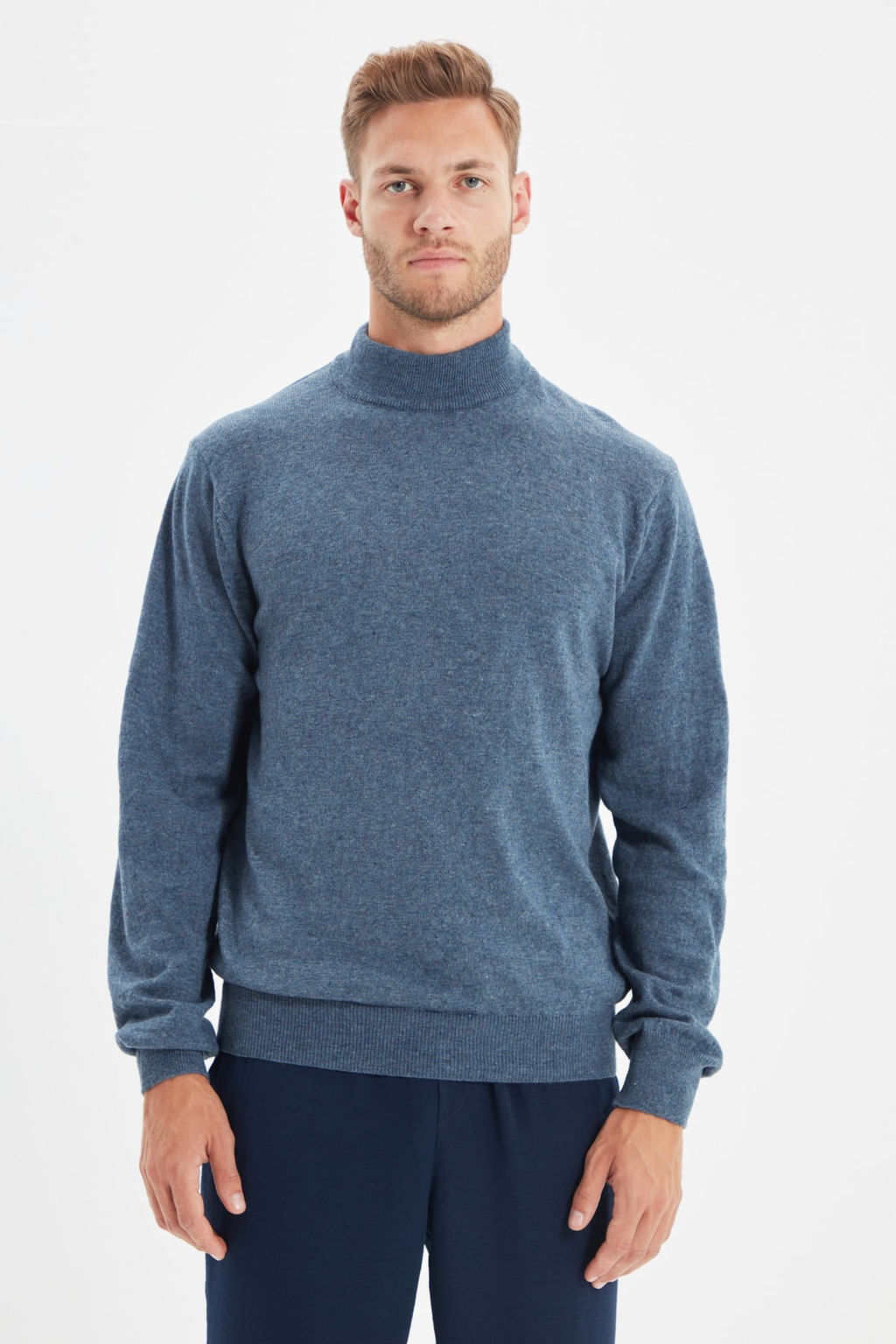 TRENDYOL MAN Bej Slim Fit Yunlu Yar?m Bal?kc? Yaka Basic Triko Kazak TMNAW21KZ1595 - Trendyolmilla фото 19