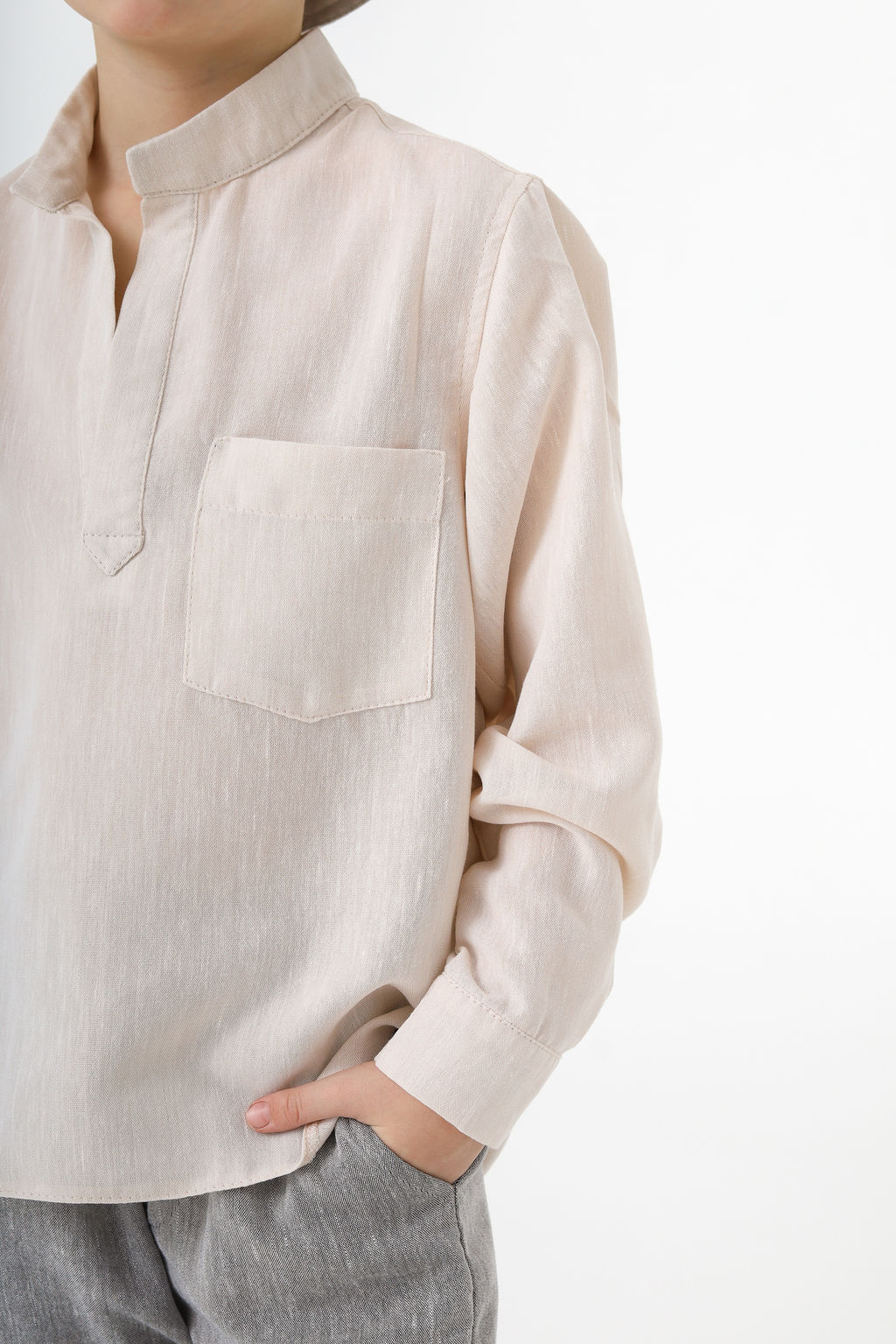 Рубашка в полоску Лен, черная - Inzibe фото 36