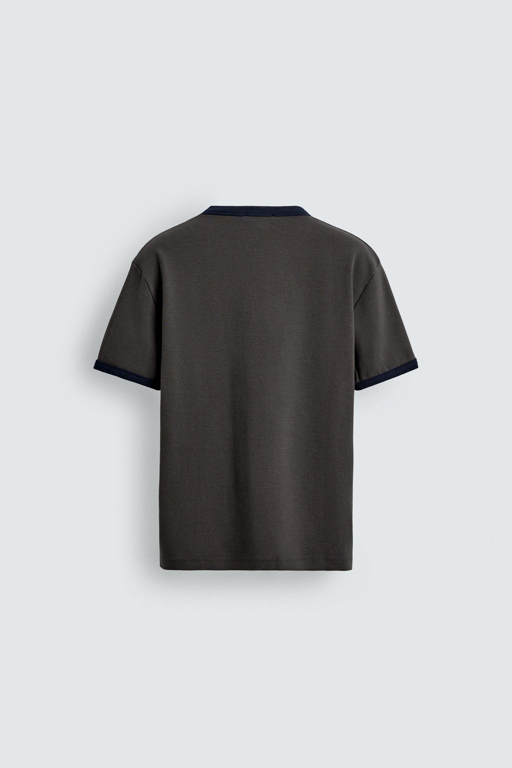CAMISETA RIB CONTRASTE B?SICA / Gris antracita - Zara фото 9