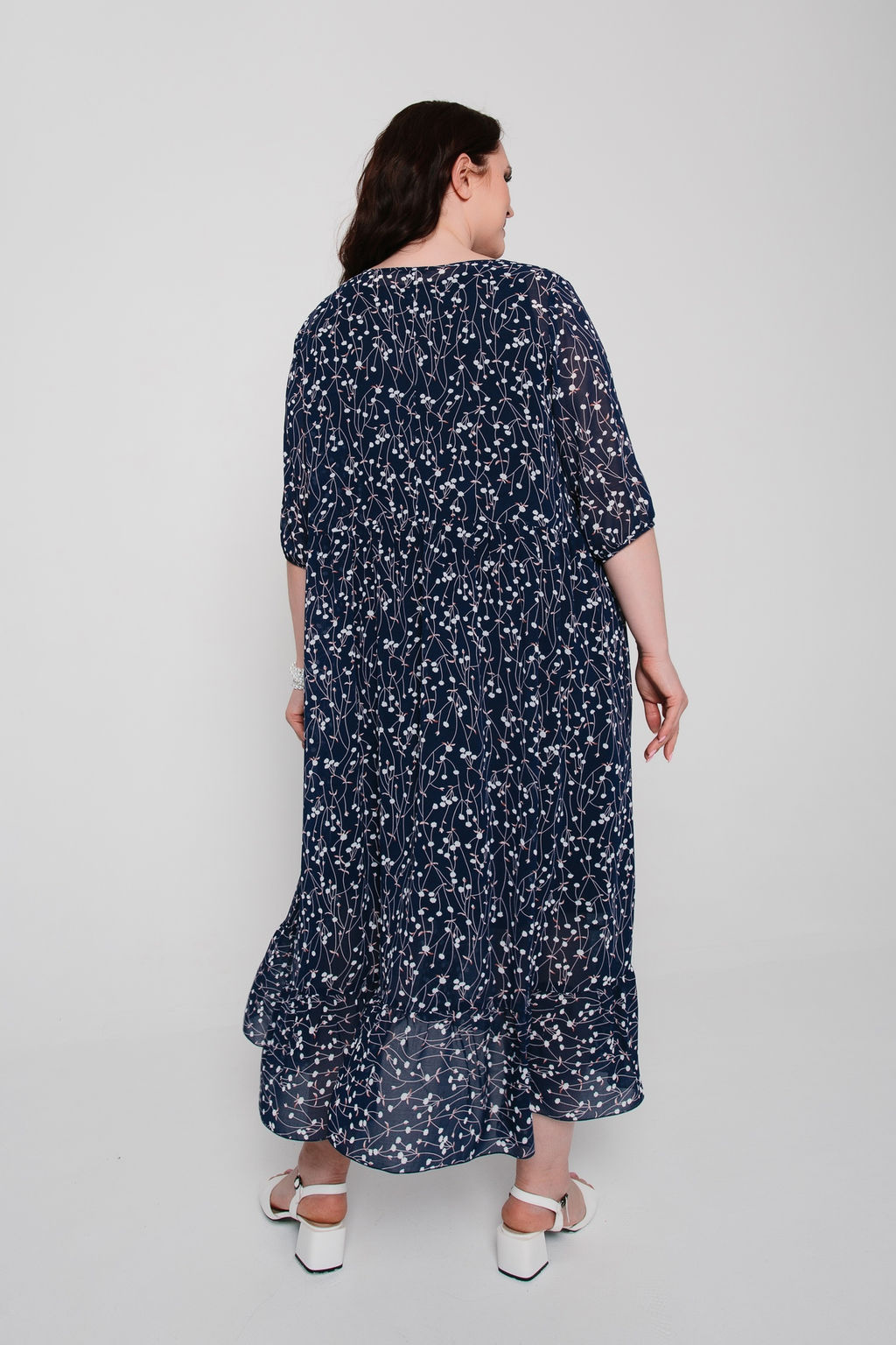 Шифон+трикотаж Платье