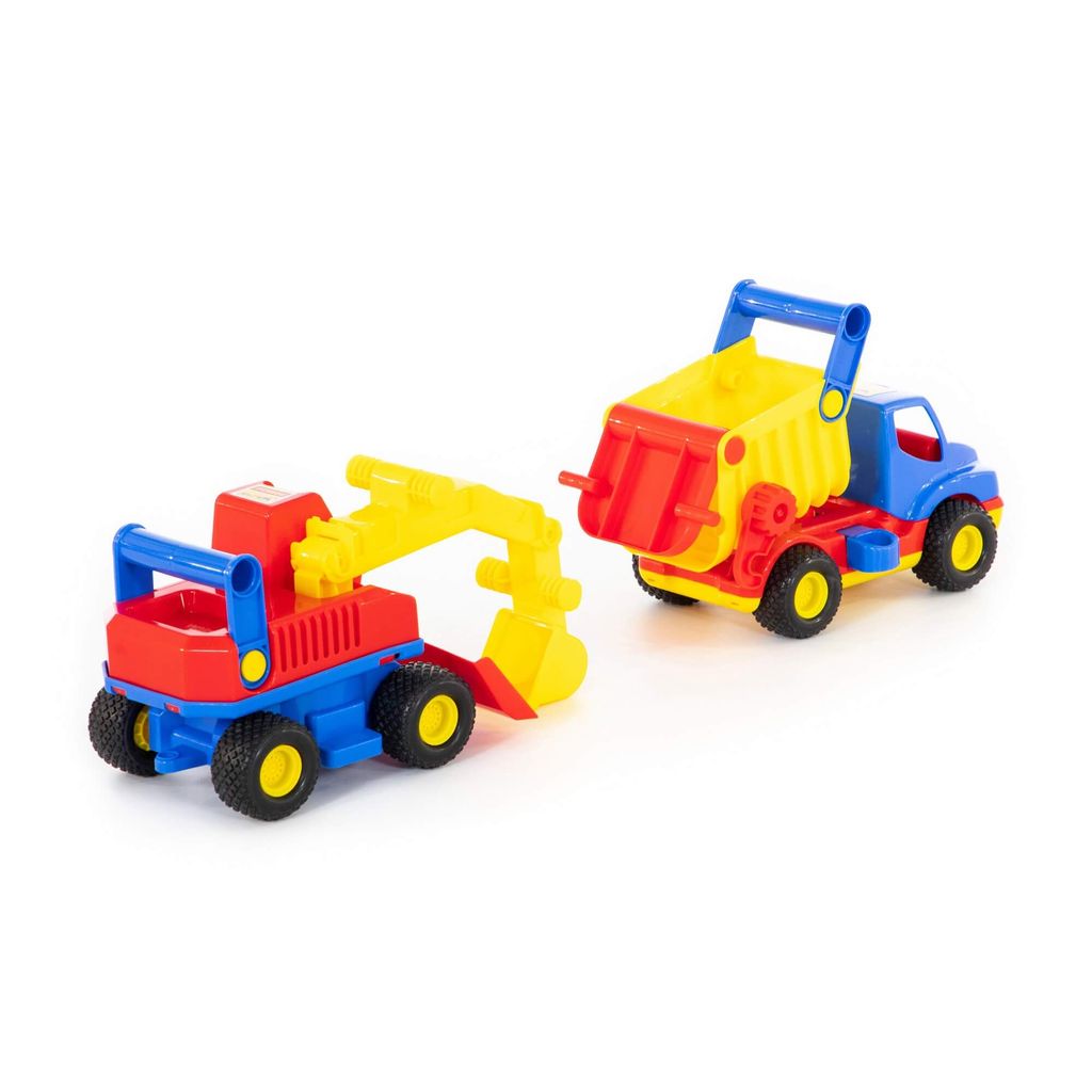 КонсТрак, автомобиль-самосвал + КонсТрак, экскаватор колёсный (в сеточке) - Полесье фото 8