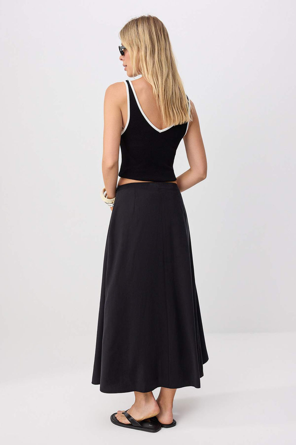 Siyah Pile Detayl_ Maxi Modal Etek TWOSS26ET00229 - Trendyolmilla фото 8