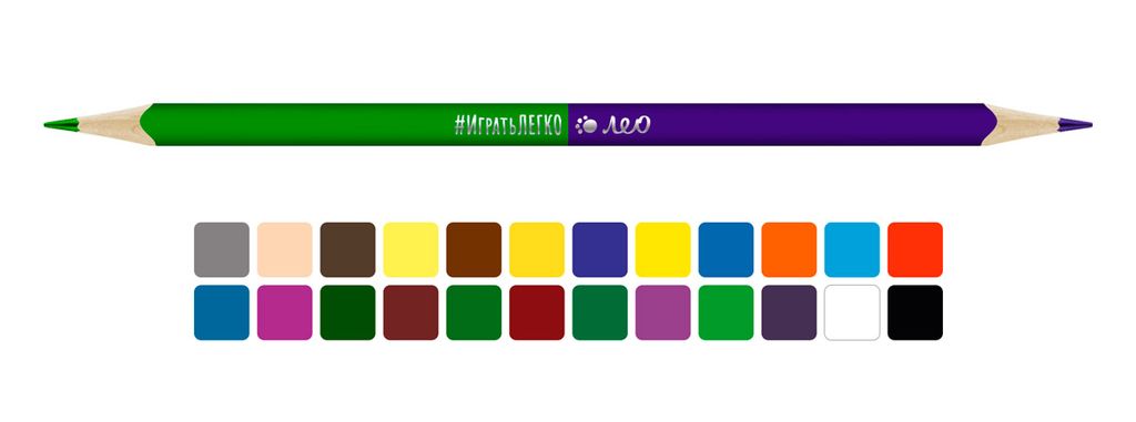Лео Играй Набор двусторонних трехгранных карандашей LGDCP-12 заточенный 8 х 24 цв