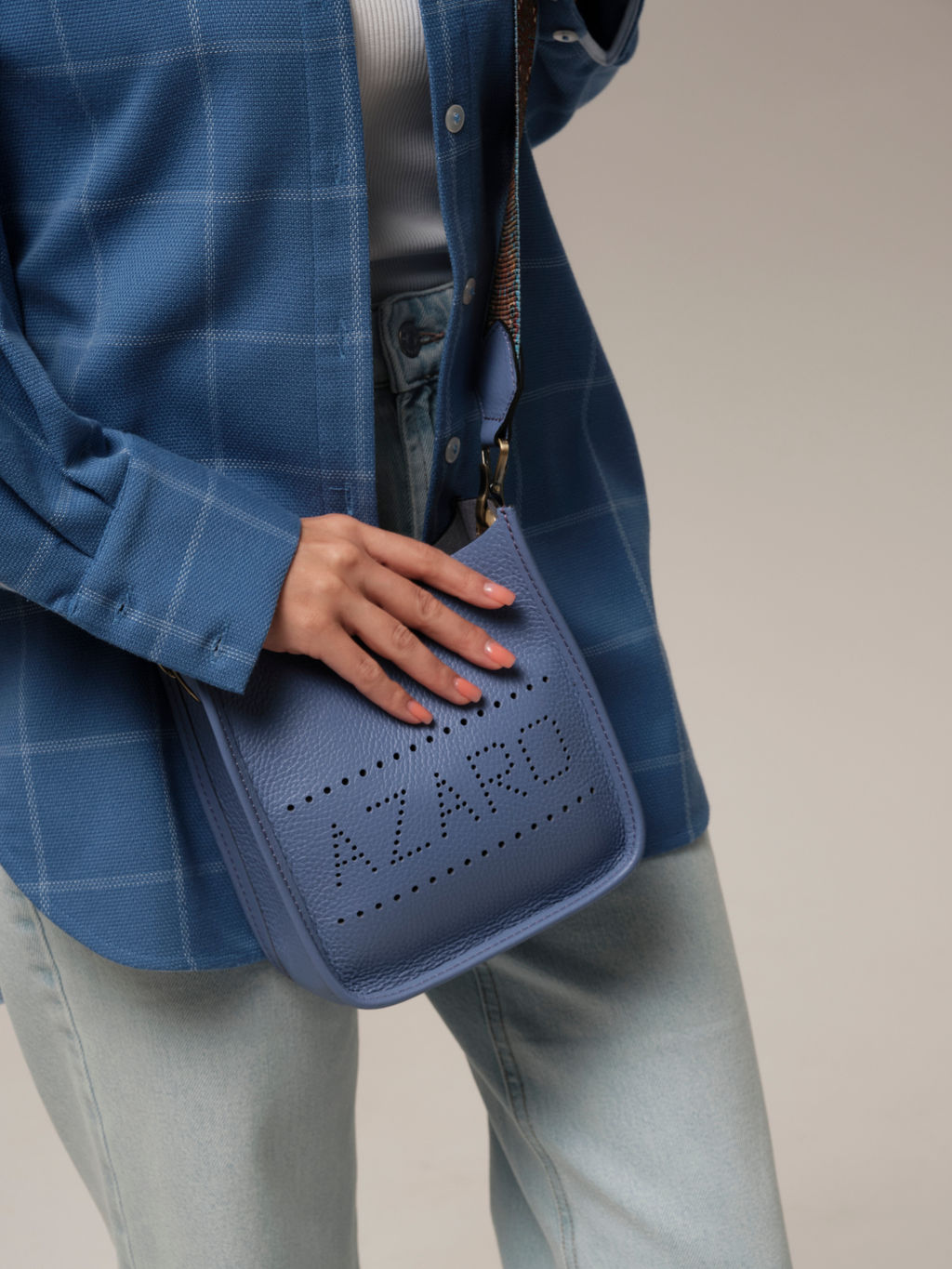 Сумка кожаная на плечо Azaro 30996 сиреневый закат