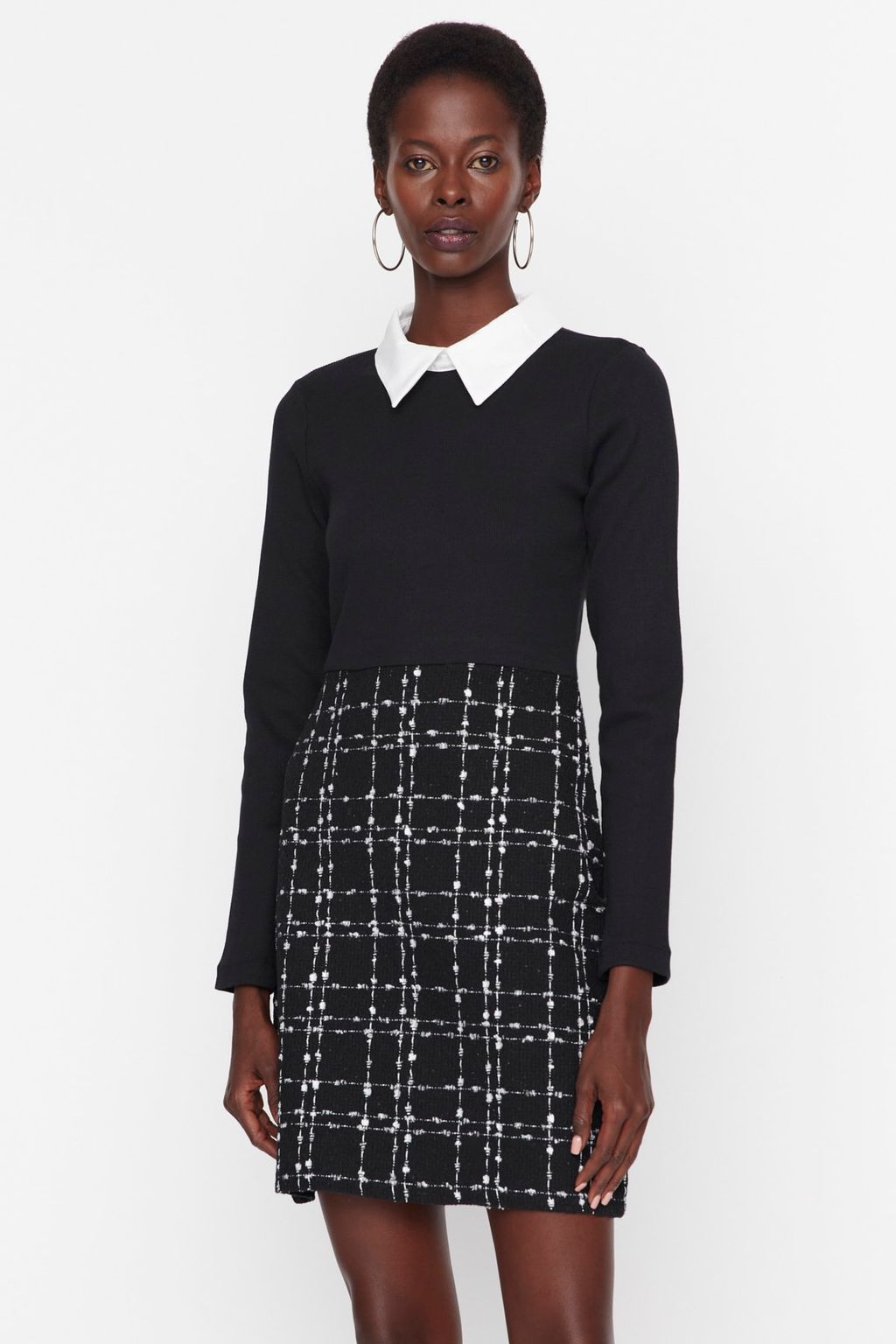 Siyah Tuvit Dokuma Elbise TWOAW21EL0454