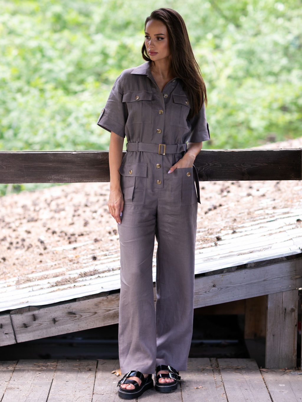 Комбинезон льняной - Stilla фото 7