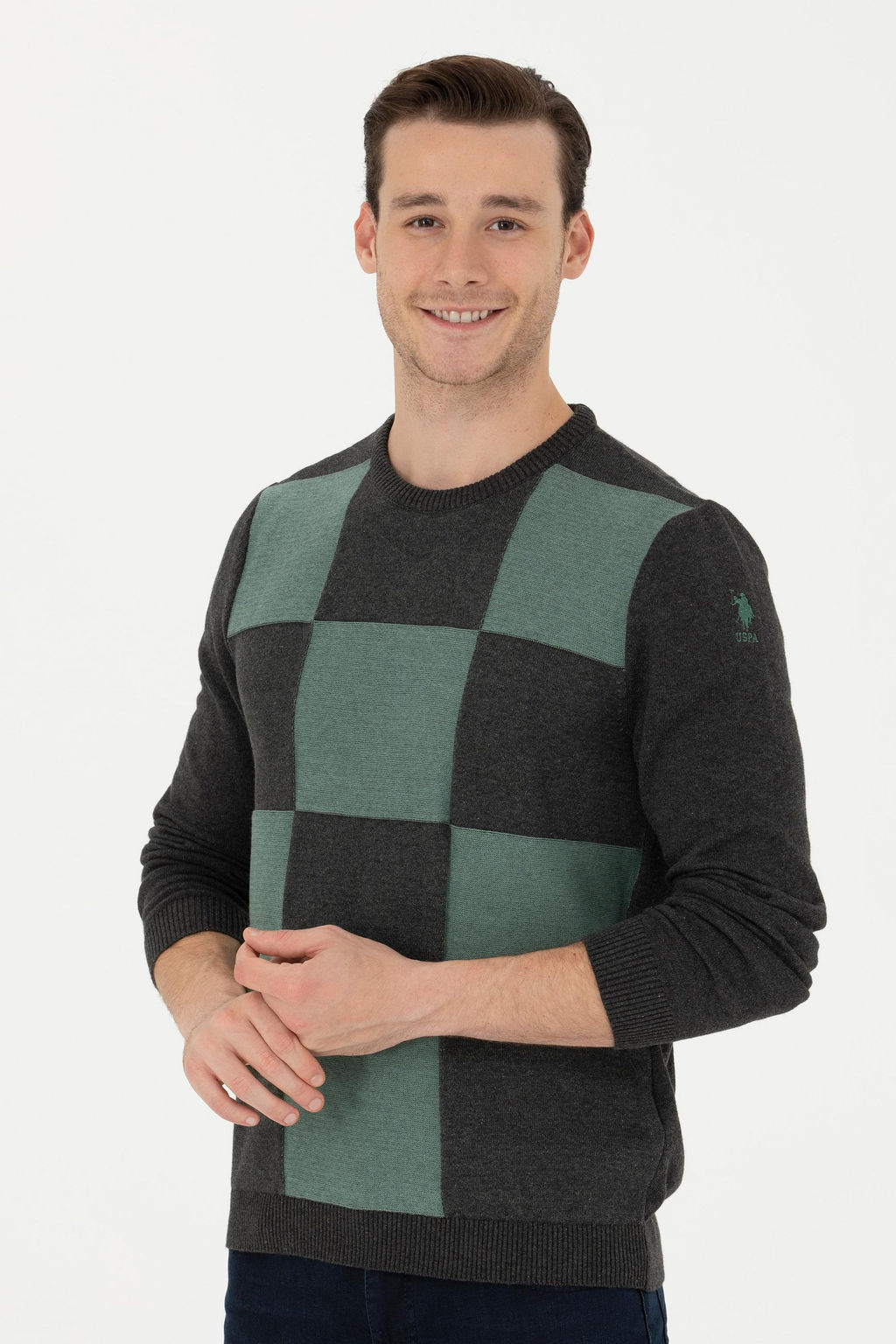 Мужской свитер антрацитового меланжа - U.s. polo assn фото 15