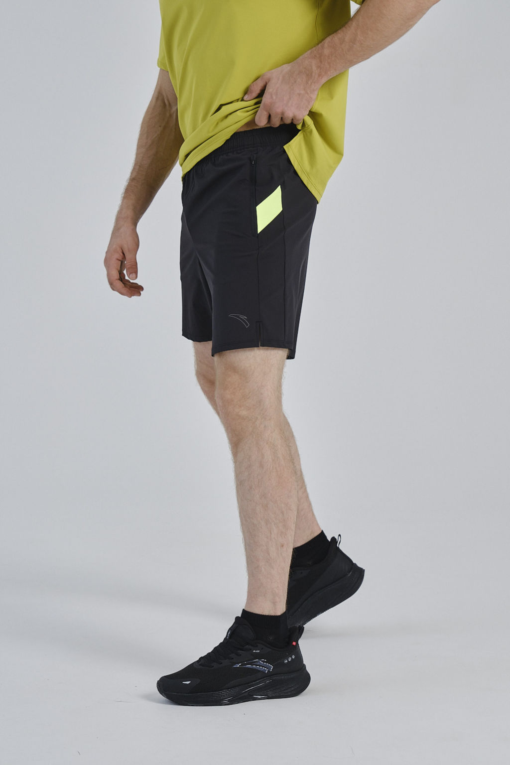 Шорты текстильные Черный/Неоновый желтый