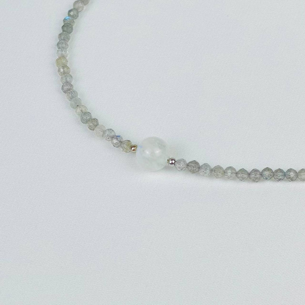 Колье из Лабрадора и Лунного камня